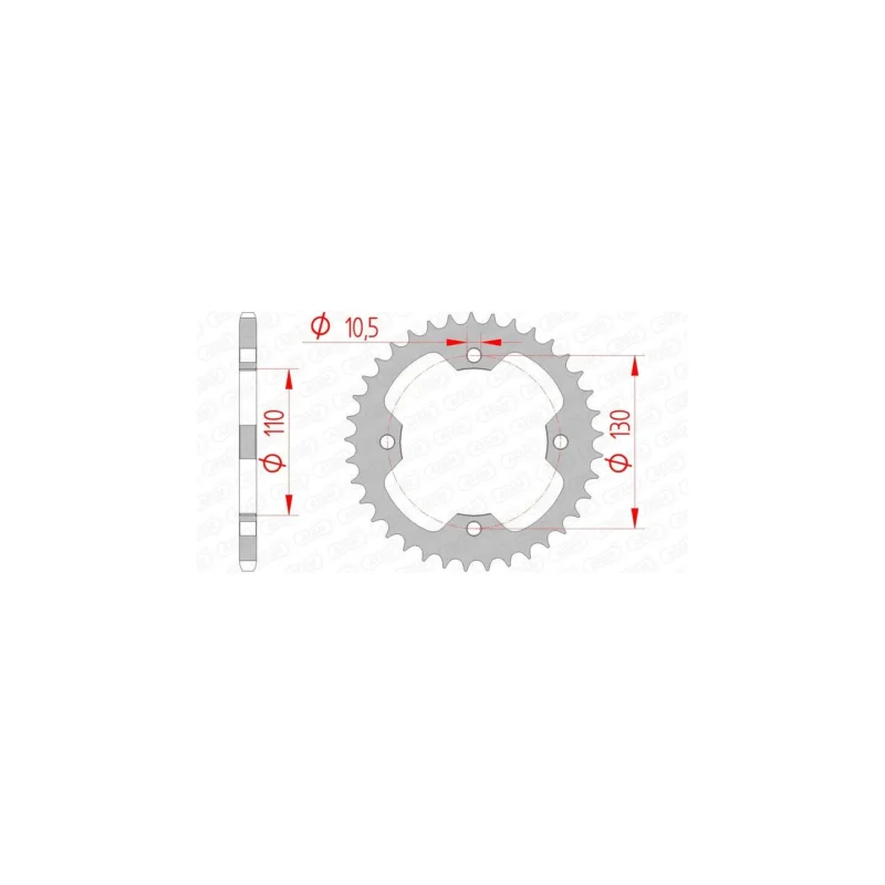 Népszerű COURONNE AFAM ACIER 38 dents KFX 450 2007/17