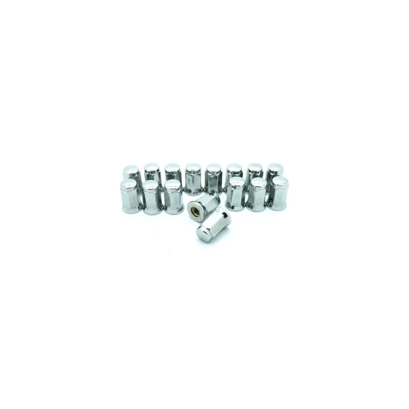 Outlet 16 ECROUS DE ROUE PLAT ACIER CHROME DOUILLE DE 17mm