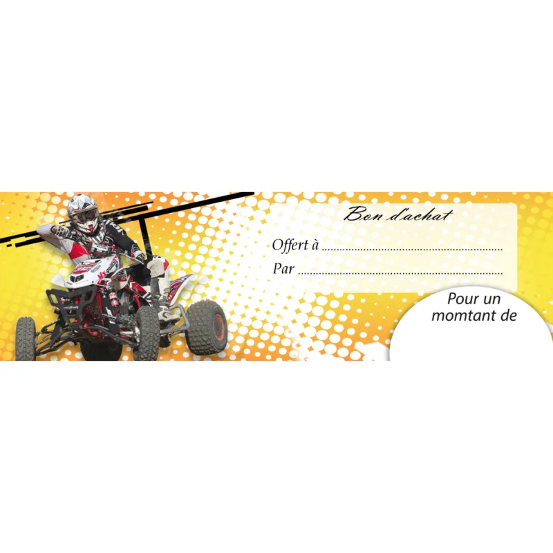 Chèque Cadeau MX-QUAD Rendeld meg most