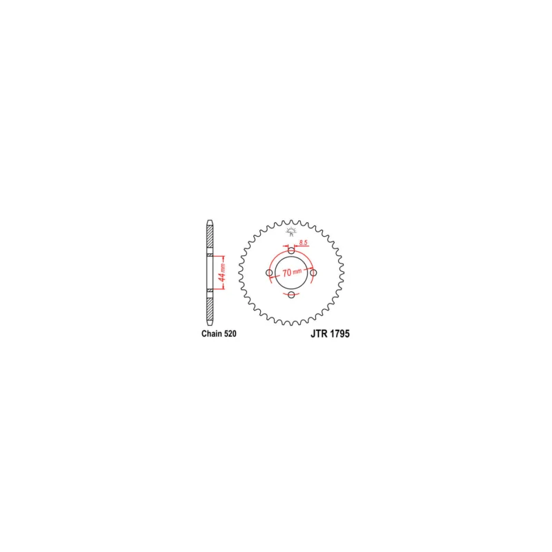Couronne JT 22 dents acier, pas 520 type 1795 SUZUKI LT 80 Azonnal elérhető
