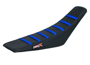 Housse de selle SHERCO SE-R SEF-R 2012 - 2016 TOP BLACK- SIDE BLACK-STRIPES BLUE (M1100-3BBBL) CrossX Olcsóbb
