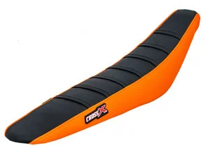 Biztonságos fizetés Housse de selle KTM SXF-SX 07-10, XC 08-11, EXC 08-11 TOP BLACK- SIDE ORANGE-STRIPES BLACK (M513-3BOB) CrossX