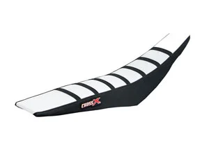 Vásárlói kedvenc Housse de selle KAWASAKI KX 125 03-07 KX 250 03-07 TOP WHITE- SIDE BLACK-STRIPES BLACK (M214-3WBB) CrossX