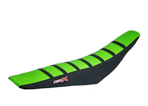 Housse de selle KAWASAKI KLX 450R 2007-2020 TOP GREEN- SIDE BLACK-STRIPES BLACK (M215-3GBB) CrossX Népszerű