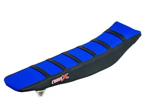 Housse de selle YAMAHA YZF 250 03-05 YZF 450 03-05 TOP BLUE- SIDE BLACK-STRIPES BLACK (M410-3BLBB) CrossX Kihagyhatatlan ajánlat