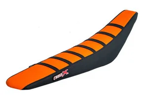 Housse de selle KTM SX 85 2002-2012 TOP ORANGE- SIDE BLACK-STRIPES BLACK (M511-3OBB) CrossX Árcsökkenés