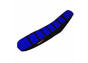Szuper akció Housse de selle TM MX 85 08-20 TOP BLUE- SIDE BLACK-STRIPES BLACK (M1014-3BLBB) CrossX