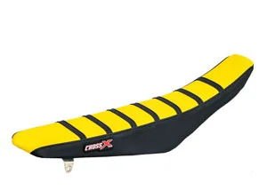 Csak ma Housse de selle SUZUKI RM 85 02-20 TOP YELLOW- SIDE BLACK-STRIPES BLACK (M308-3YBB) CrossX