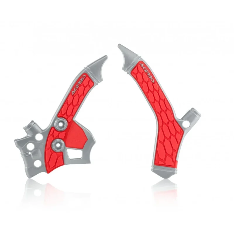 [ Acerbis ] Protections de Cadre Anti-Dérapante X-Grip Honda CRF 250 L/M 13-19, Gris/Rouge Prémium