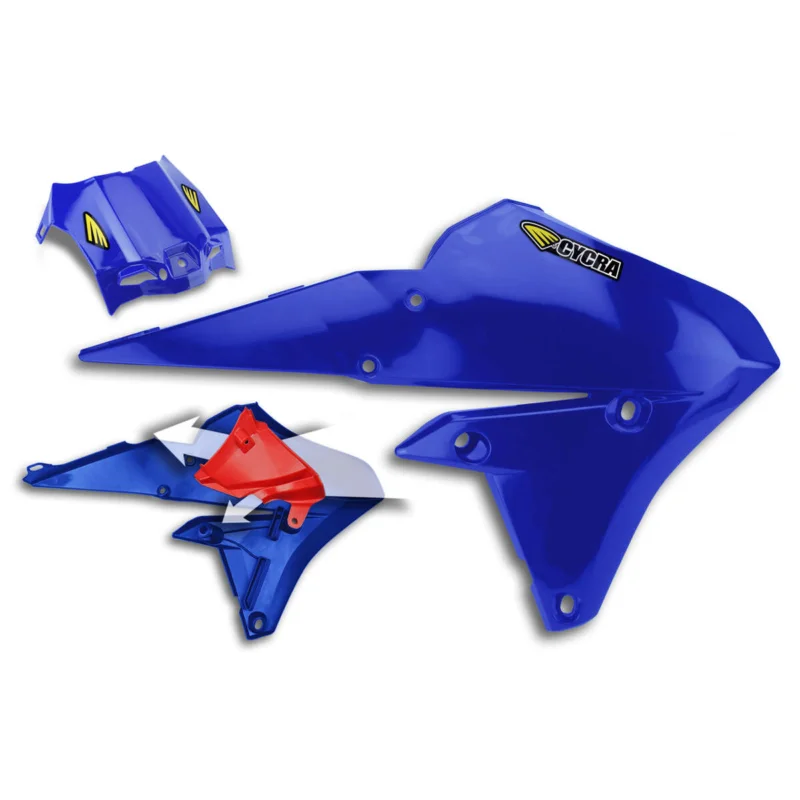 Vásárlói kedvenc [ Cycra ] Ouie de Radiateur avec Cache Boîte à Air Powerflow Yamaha YZ-F 250/450 14-17, Bleu