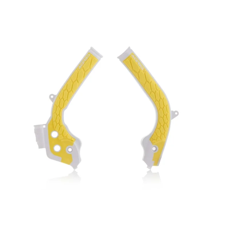 [ Acerbis ] Protections de Cadre Anti-Dérapante X-Grip Husqvarna FC/FE, TC/TE, TX, KTM EXC/EXC-F, SX/SX-F, Blanc/Jaune Expressz szállítás