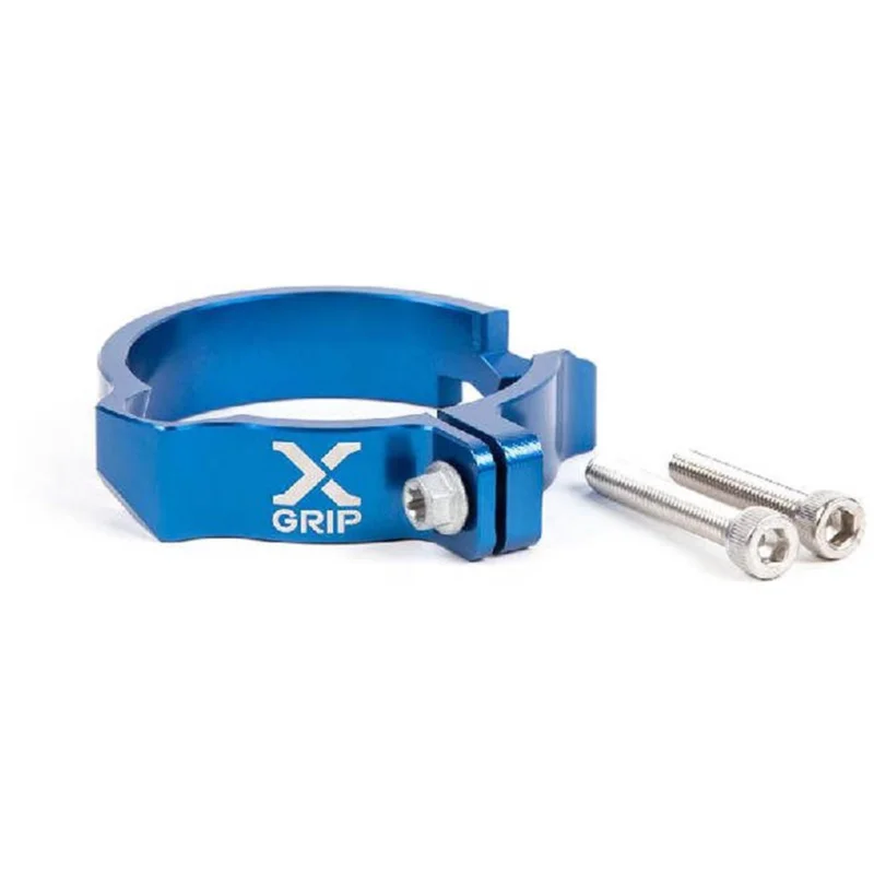Expressz szállítás [ X-Grip ] Protection de bride d‘échappement KTM 17-, Husqvarna 17-, Gas Gas 21-, Bleu
