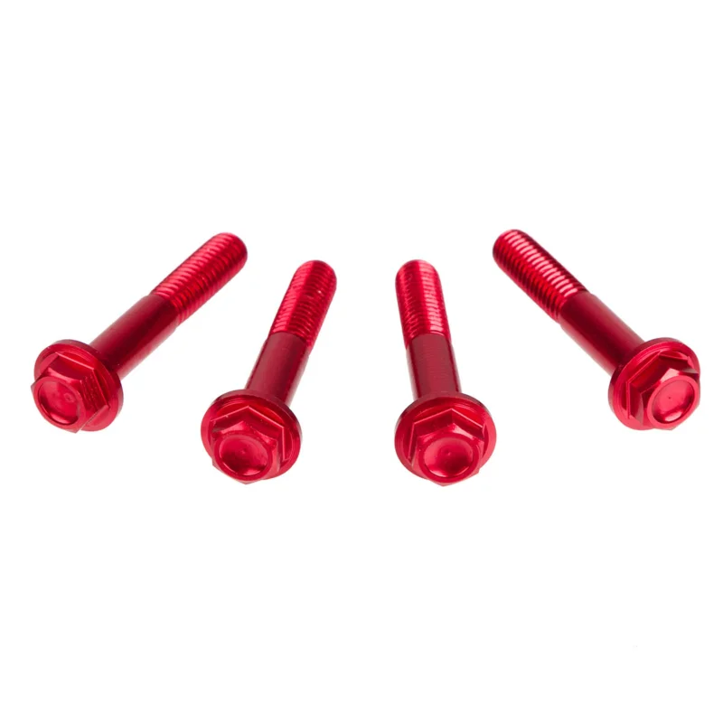 Biztonságos vásárlás [ DRC ] Boulon en Aluminium M6 x 35 mm, Rouge, Paquet de 4