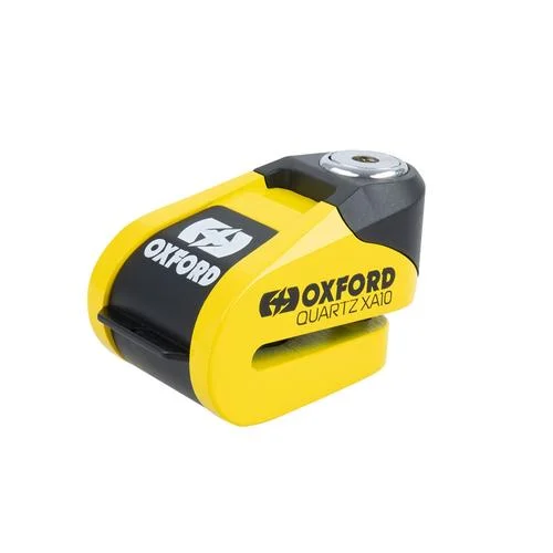 Oxford Bloque-Disque Alarme Moto Quartz XA10 10mm, 110dB, Jaune/Noir LK216 Ne maradj le