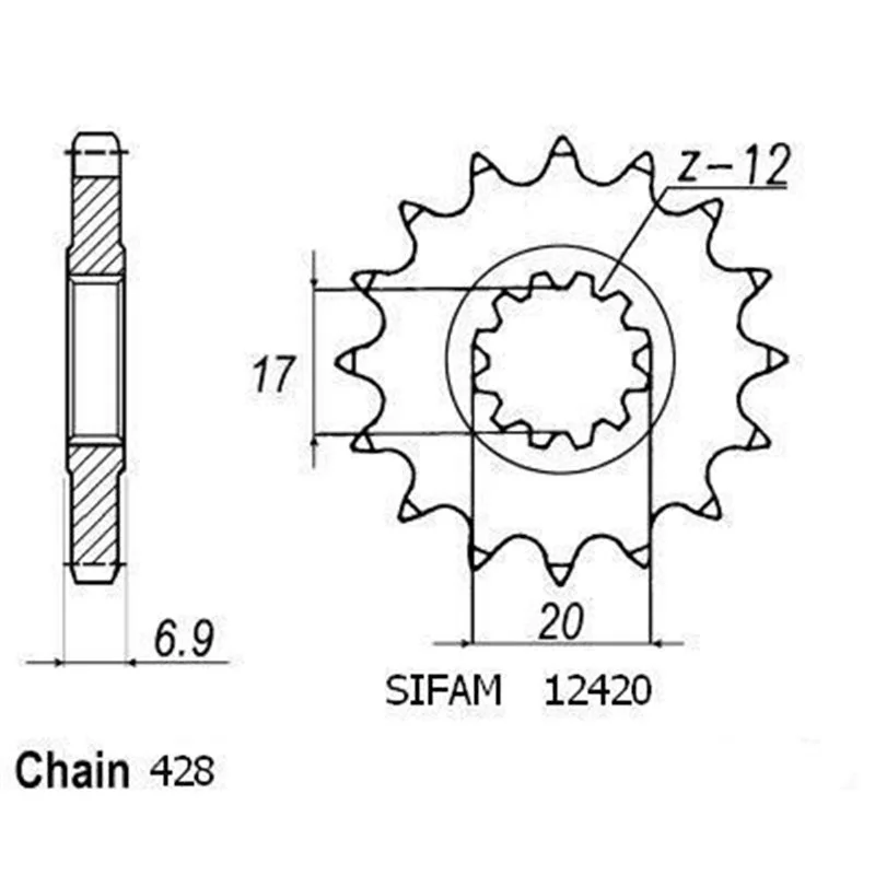Pignon Beta 50 - 428 - 14 Dents - Similaire JTF4025 Csak ma