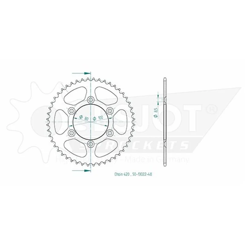 Rendeld meg most Couronne ESJOT pour Rieju 50cc - Pas 420 - 48 dents