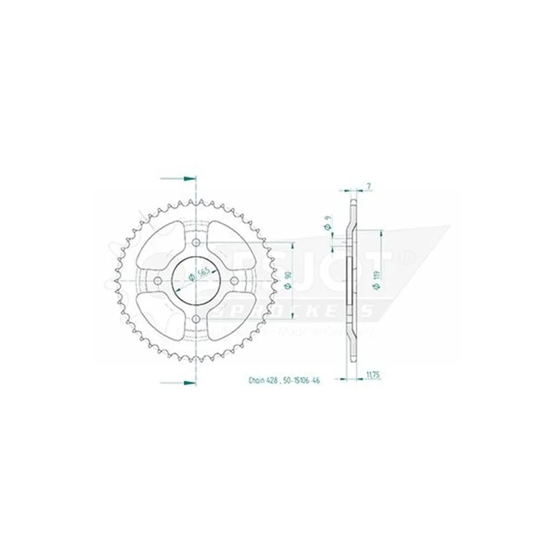 Népszerű Esjot - Couronne - 428 - 46 dents