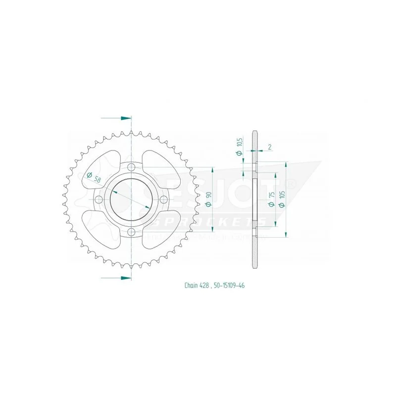 Olcsóbb Couronne, Brixton 125 BX, 20172019 - 428 - 46 dents