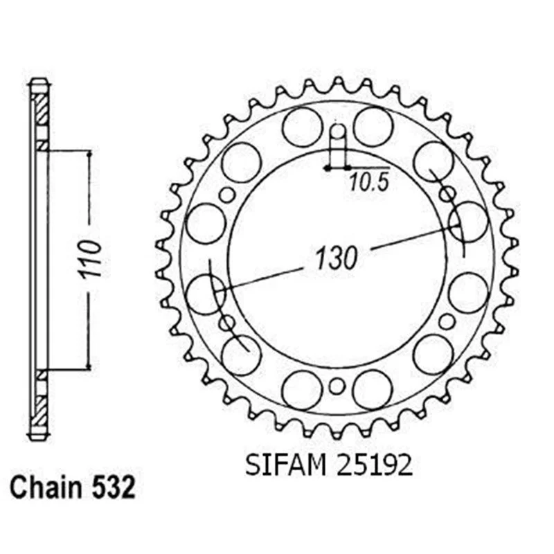 Couronne Acier Yamaha - 532 - 48 Dents - Similaire JTR1875 - Made in Germany Végkiárusítás