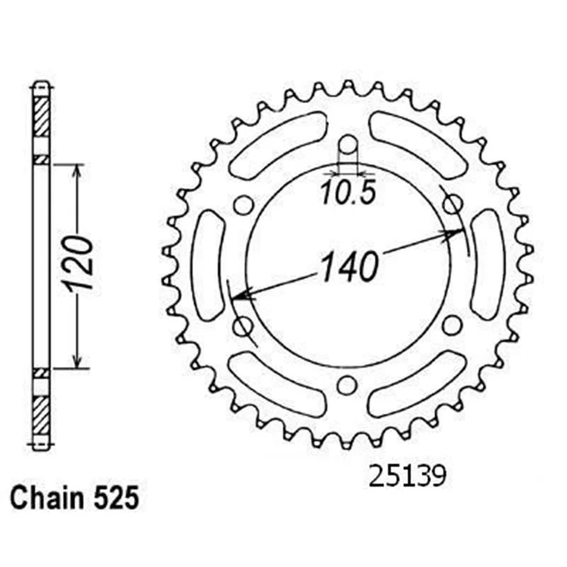 Ajánlat Couronne Acier Kawasaki - 525 - 39 Dents - Similaire JTR498 - Made in Germany