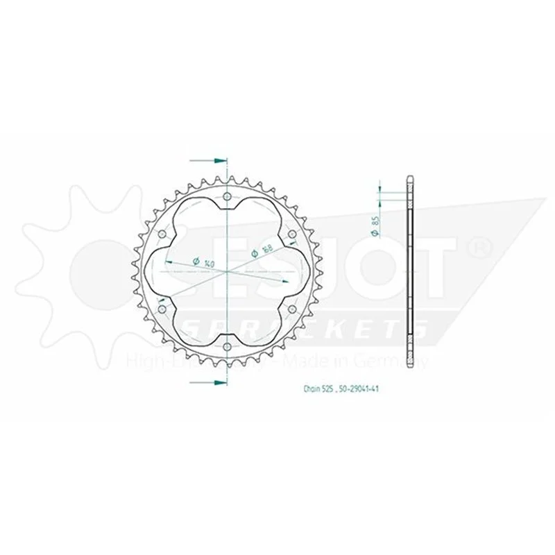 Nézd meg most Couronne Acier BMW - Trous 8.5mm - 525 - 41 Dents - Made in Germany