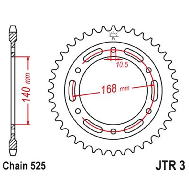 Gyors kiszállítás Couronne Acier BMW Trous Ø10.5mm - 525 - 47 Dents - Similaire JTR3 - Made in Germany