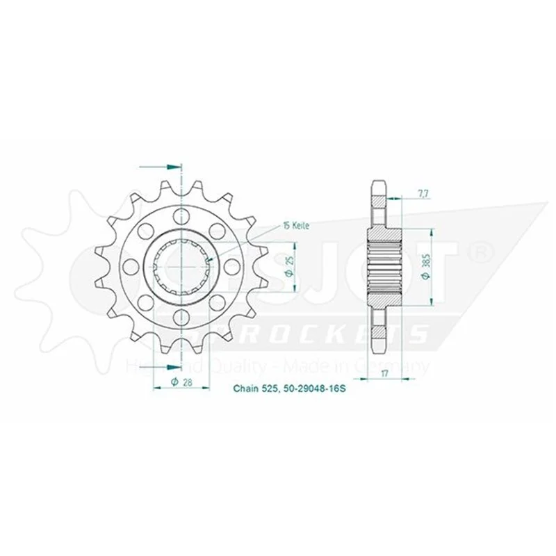 Csak ma Esjot - Pignon - 525 - 16 dents - Made in Germany