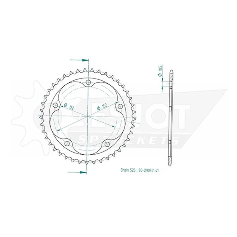 Esjot - Couronne Acier - 525 - 41 Dents - Made in Germany Biztonságos vásárlás