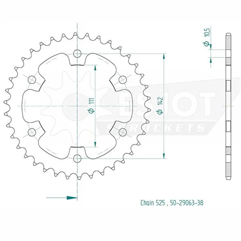 Esjot - Couronne - 525 - 38 dents Exkluzív ajánlat