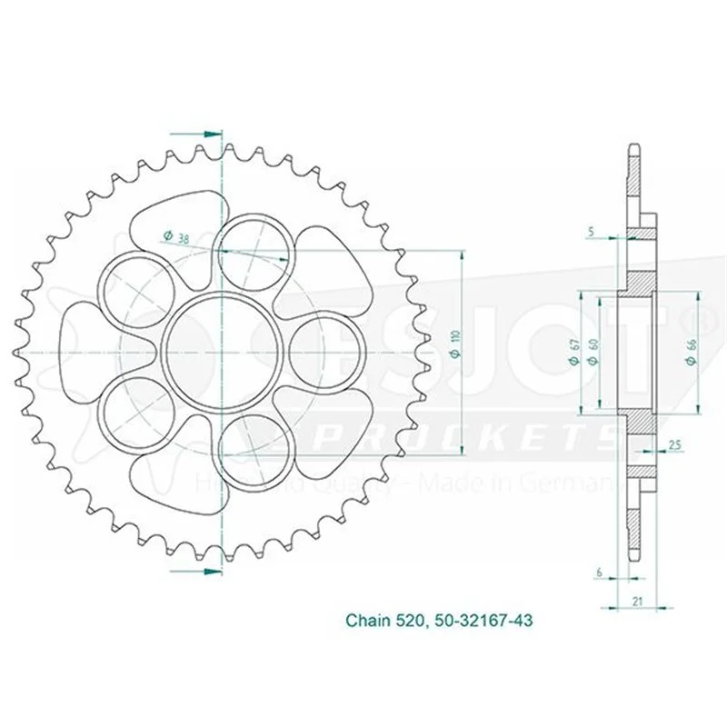 Expressz kézbesítés Esjot - couronne - 520 - 43 dents