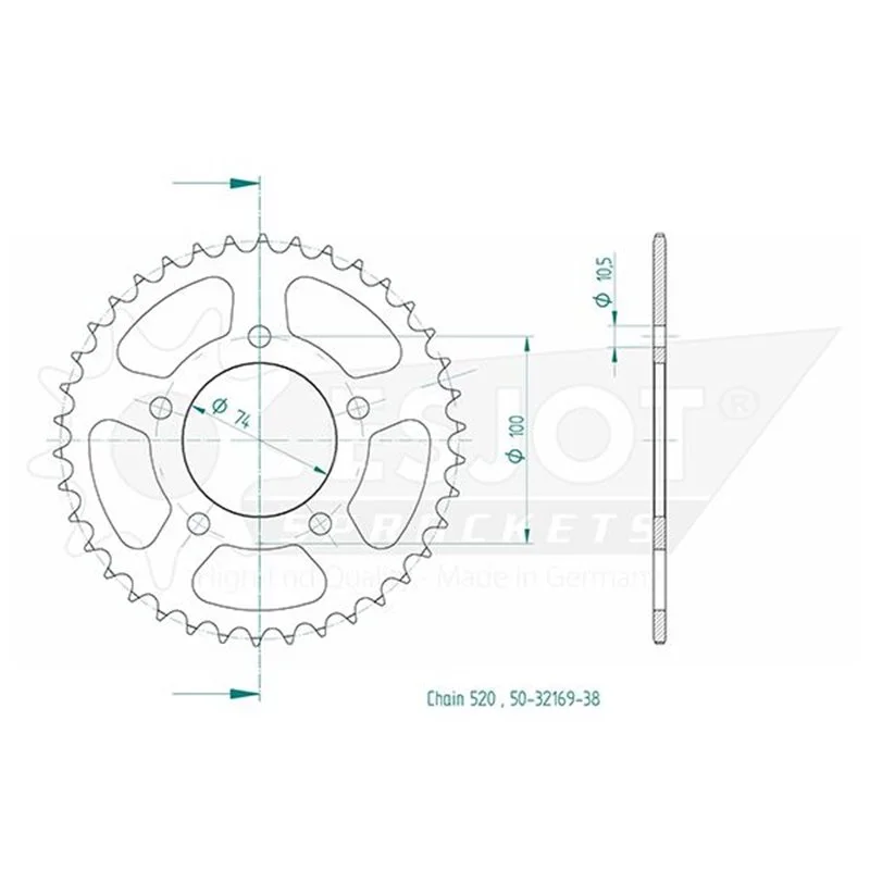 Esjot - Couronne - 520 - 38 dents Szuper akció