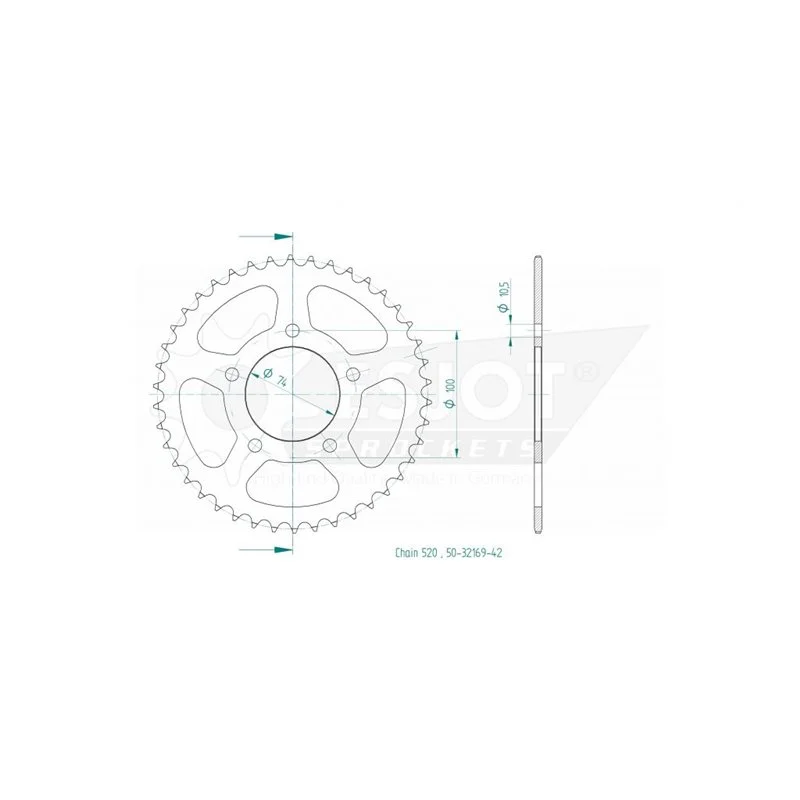 Esjot - Couronne - 520 - 42 dents Expressz kézbesítés