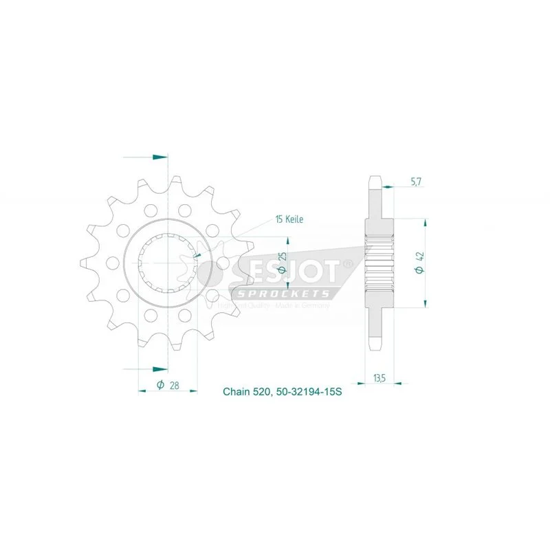 Azonnali szállítás Esjot - Pignon lightweight - 520 - 15 dents