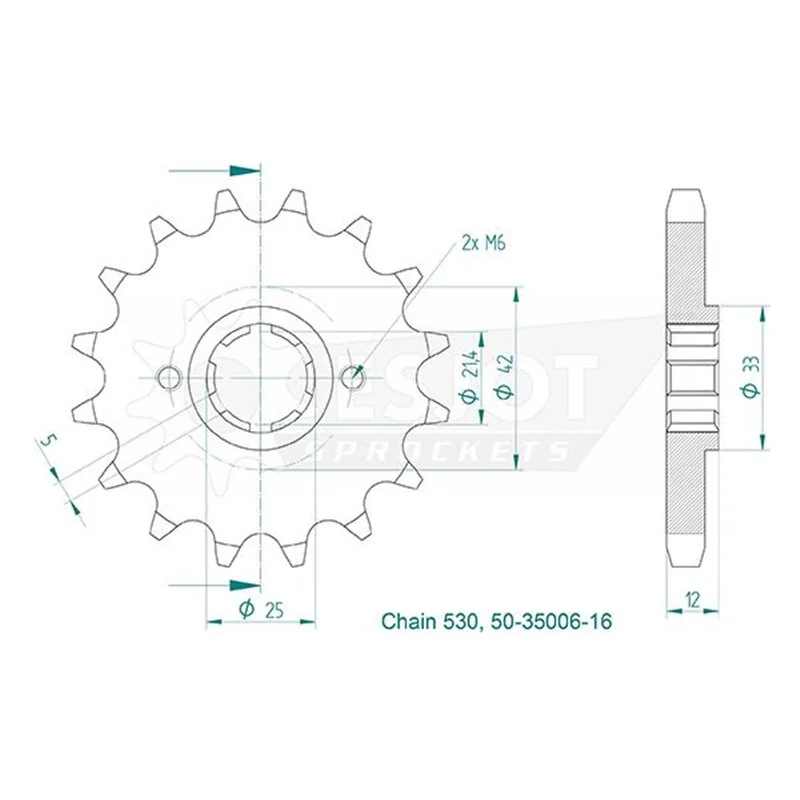 Pignon Yamaha - 530 - 16 Dents - Similaire JTF571 - Made in Germany Népszerű
