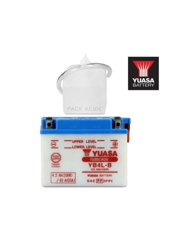 Batterie YUASA 12V 4Ah (YB4L-B) Dirt Bike / Quad / Pocket 50 à 125cc Ne maradj le
